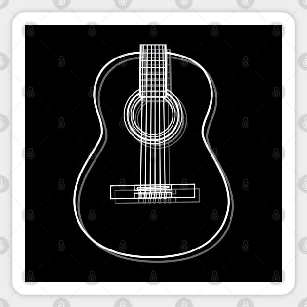 Classical Acoustic Guitar Body Outline Dark Theme Sticker by nightsworthy